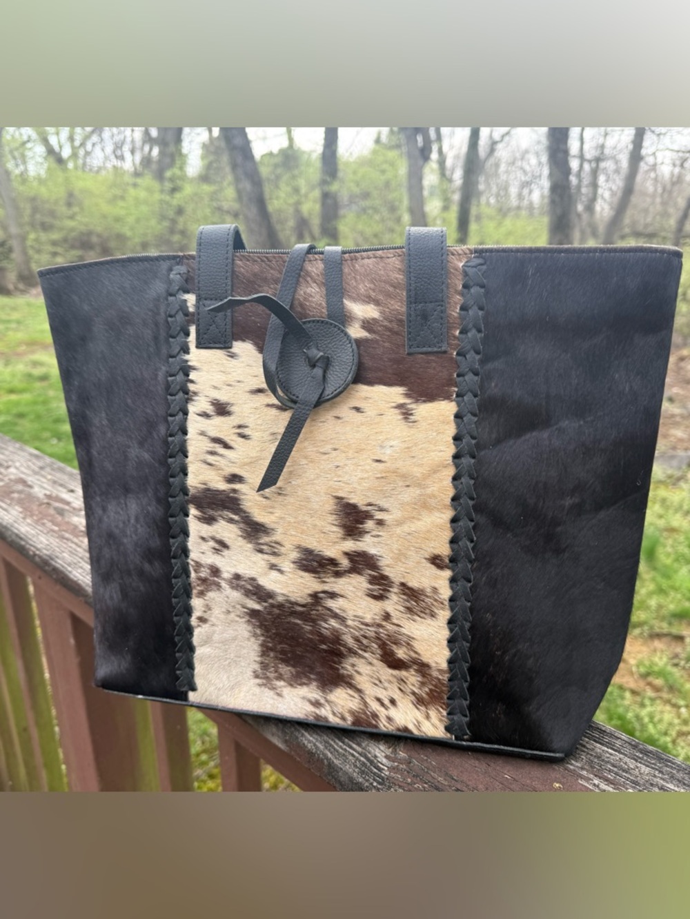 New Cowhide genuine Leather Tote Bag Stylish Purse Hair on Hide